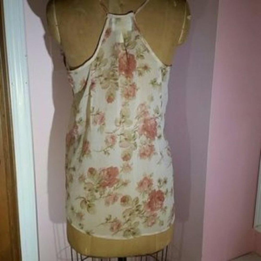Sheer Flowy Floral Racerback Tank - Picture 3 of 5